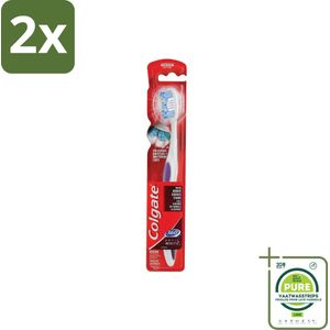 Colgate - Tandenborstel - 360 Optic White Medium- Wit - 1 Tandenborstel - Voordeelverpakking - 2 stuks - Tandenborstel - Tanden reinigen