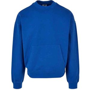 Urban Classics - Organic Boxy Pocket Crewneck sweater/trui - XXL - Blauw