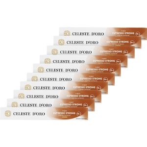 Celeste d’Oro - Finest Espresso Strong - Koffiecups - Nespresso Compatibel Capsules - Voor Ieder Moment - 10 x 10 cups