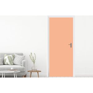 Deursticker Abrikoos - Roze - Pastel - Effen - Kleur - 95x235 cm - Deurposter