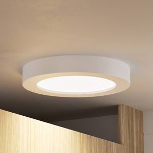 PRIOS - LED plafondlamp - 1licht - polycarbonaat, aluminium - H: 3.5 cm - wit - Inclusief lichtbron