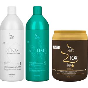 ZAP KIT ALL TIME BIO lijn Braziliaan keratine behandeling Formolvrij  2x1L Met Ztox Macadamia Oil and Chia Mask 950g - Zap na Keratine behandeling