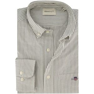 Gant - Regular Fit - Casual Overhemd - Groen - Gestreept
