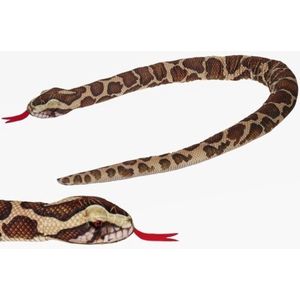 Pluche gevlekte Birmese python knuffel 150 cm - Slangen reptielen knuffels - Speelgoed voor kinderen
