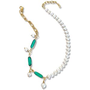 Zatthu Jewelry - N23SS598 - Keza parelketting met kristal groen