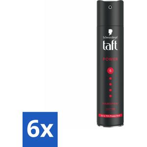 6 x Taft - Power 5 - Haarspray - Sterke fixatie - 250 ml - Haarspray - Taft - Sterke Fixatie - Langdurige Hold - Haarverzorging