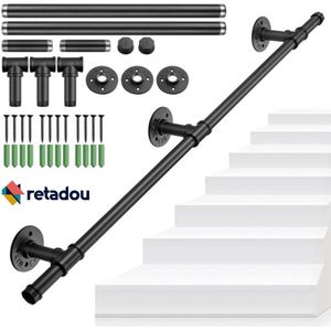 Leuning voor trapleuningen voor binnen en buiten - zwart - leuning - trapleuning - trapleuning voor trappen - balkon