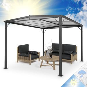 Blumfeldt Prieel 3X4 M, Aluminium Prieel Met Polycarbonaat Dak, Waterdicht, Stabiel & Wintervast Prieel, Vrijstaande Pergola, Tuinprieel Voor Terras & Balkon, Barbecue Luifels