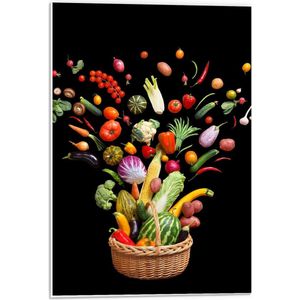 Forex - Mandje met Fruit en Groente - 40x60cm Foto op Forex
