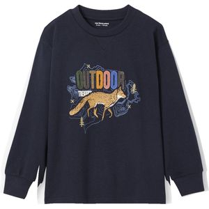 Vertbaudet - T-shirt met Lange Mouwen - Jongens - Grote Print - 100% Katoen