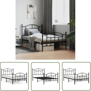 The Living Store Klassiek Bedframe - Metalen Robuuste Constructie - Met Opbergruimte - 196 x 105 x 97 cm