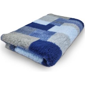 Vetbed Patchwork - Antislip Hondenmat - 150 x 100 cm - Lichtblauw - Hondenbed - Benchmat - Voor Honden - Machinewasbaar Hondenkleed