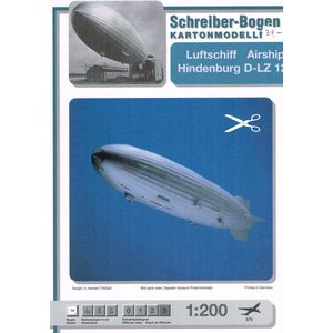Bouwplaat / modelbouw in karton Luchtschip Hindenberg D-LZ 129, schaal 1:200