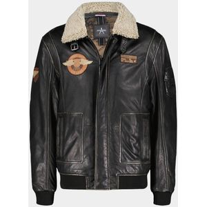 Donders 1860 - Leren Jack - Zwart - Leather Jacket met Badges