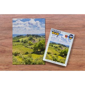 Puzzel Wijngaarden in het middeleeuws ommuurde stadje San Gimignano in Italië - Legpuzzel - Puzzel 500 stukjes