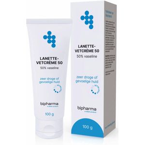Bipharma - Lanette Vetcreme 50% - 100 gr - Rijke Verzorgingscrème voor Zeer Droge of Gevoelige Huid