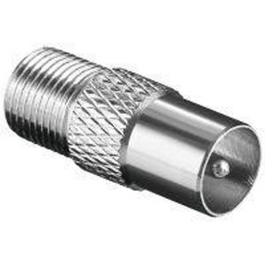 Coax naar F verloopstekker - IEC male - Zilver - Allteq