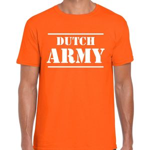 Dutch army/Nederlands leger supporter fan t-shirt oranje voor heren - Race/EK/WK supporter shirt XXL