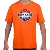 Have fear Holland is here t-shirt met sterren embleem in de kleuren van de Nederlandse vlag - oranje - kids - Holland supporter / Nederlands elftal fan shirt / EK / WK / kleding 110/116