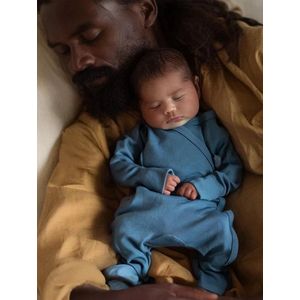 Wollen boxpakje / kruippakje – Merinowol - Vintage Indigo 56