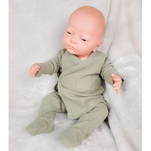 Mac Iusion Rib Baby Pakje 2-dlg | Overslag | Olijf groen | 1 maand | maat 56 | BAS10