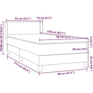 vidaXL - Boxspring - met - matras - fluweel - donkergroen - 80x210 - cm