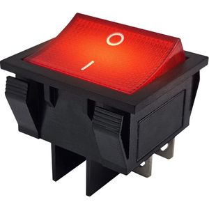 ProRide Wipschakelaar ON-OFF KCD9-202 - 3 Polig - 250V/16A - Rood met controlelampje