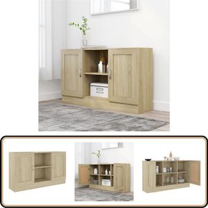 vidaXL Dressoir - 120cm - Sonoma Eiken - Hout/MDF Dressoir - Opbergkast - Salontafel - Houten Dressoir - Landelijke Dressoir