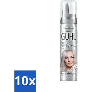 10 x Guhl - Kleurmousse - Zilverblond No. 98 - 75 ml - Glans - Volume - Styling - Tijdelijke Kleuring - Haaropfrisser