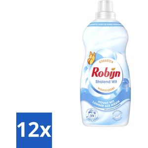 Robijn – Vloeibaar Wasmiddel – Klein & Krachtig Stralend Wit – 1,19 L - Voordeelverpakking - 12 stuks