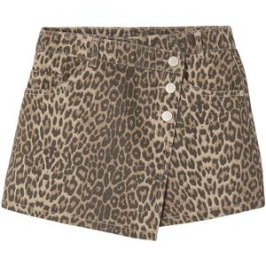 Jonen Asymmetrische korte rok met luipaardprint voor meisjes JONEN