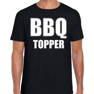 BBQ topper bbq / barbecue t-shirt zwart - cadeau shirt voor heren - verjaardag / vaderdag kado S