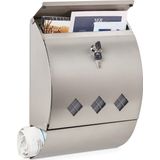 Relaxdays brievenbus hangend - wandbrievenbus rvs - designbrievenbus - afsluitbaar