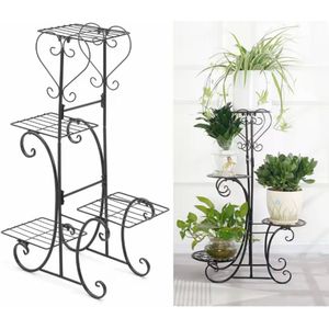 TrendWave Plantenrek Buiten – Plantenrek Binnen – Plantenrekken Voor Buiten – Plantenrek Metaal – 4-laags Plantenstandaard