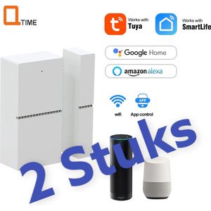 LET OP VOORDEELVERPAKKING 2 STUKS Q-time - Slimme Wifi -Deur/Raamsensor – Magneet Schakelaar – beveiliging – deur sensor – raam sensor - wireless - Geen Hub nodig - Stand alone - Draadloos - Alarm systeem – werkt met Tuya, Amazon alexa, Google Enz.