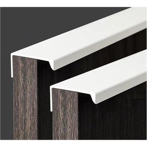 Famanu 4 stuks meubelgrepen, verborgen deurgreep, kastgrepen, aluminium ladegreep, verborgen handgrepen, onzichtbare meubelgrepen, keukengrepen, wit, 15 cm