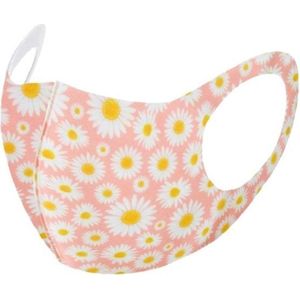 Mondkapje roze met bloemen - bloemenprint - gebloemd - uitwasbaar - mondmasker