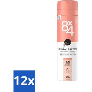 8 x 4 Deospray - No.14 Floral Breeze - Deodorant - Bloemengeur - 150 ml - Voordeelverpakking - 12 stuks