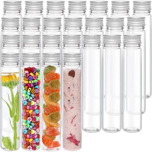 EGoods - Doorzichtige Plastic Reageerbuisjes (25 Stuks) 125 ml - Herbruikbare Transparante Container voor Snoep Opslag, Vloeistoffen, Badzout, Kralen & Bloemen met Schroefdop