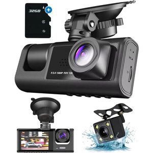 ApexArte® Dashcam voor Auto - Dualdashcam Voor en Achter - Full HD - Zwart