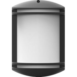 LED Tuinverlichting - Wandlamp - Achina 4 - Kunststof Mat Zwart - E27 Fitting - Ovaal