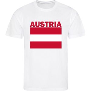 Oostenrijk - Austria - T-shirt Wit - Voetbalshirt - Maat: 158/164 (XL) - 12 - 13 jaar - Landen shirts