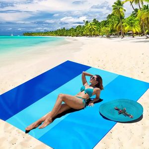 Ultiluxe® XXL strandlaken - 200 x 200 cm - Blauw - Extra grote strandhanddoek - Handdoek voor op het strand - Zandbestendig, sneldrogend, lichtgewicht - Badlaken, strandmat, laken - Zwembad, picknick, vakantie, reizen