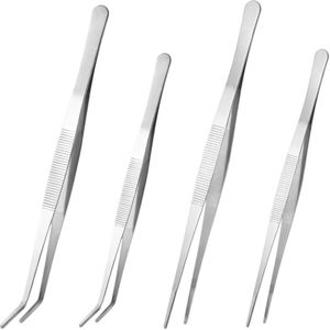 Roestvrij Stalen Pincet - Multifunctioneel - Set van 4 - 14cm/12cm