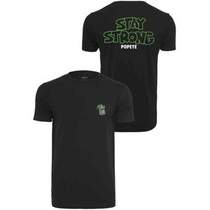 Merchcode Popeye - Popeye Stay Strong Heren T-shirt - M - Zwart