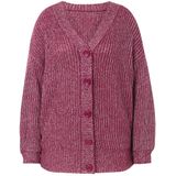 MIAMODA - Dames - Vest met glittergaren loose fit - Purper - Maat 42+