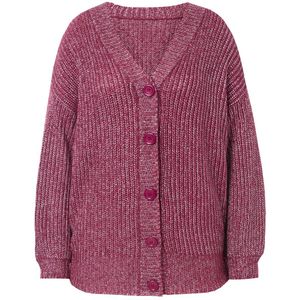 MIAMODA - Dames - Vest met glittergaren loose fit - Purper - Maat 42+