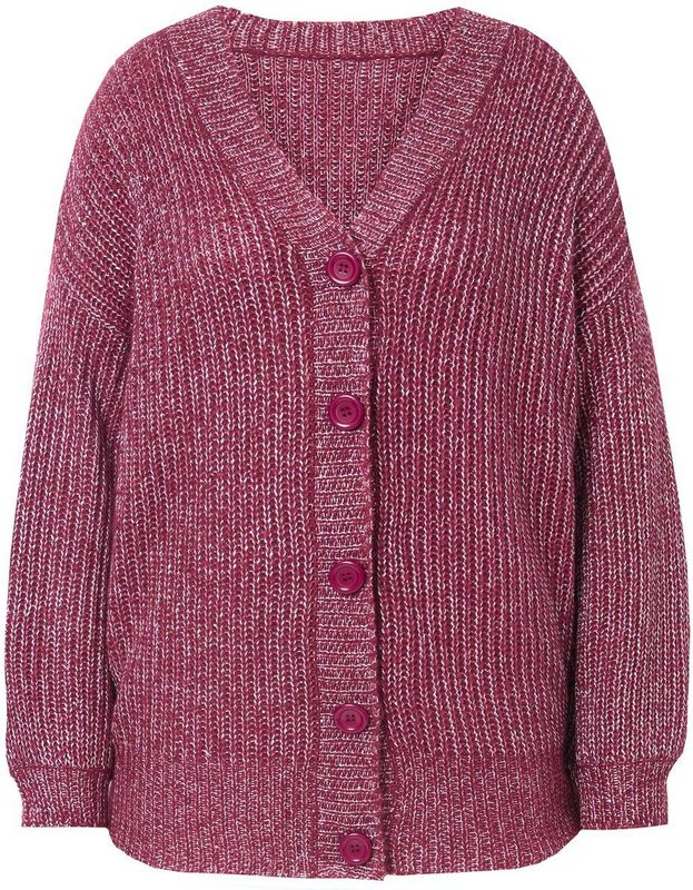 MIAMODA - Dames - Vest met glittergaren loose fit - Purper - Maat 42+