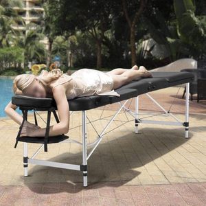 Draagbare massagestoel, 3 zones, in hoogte verstelbare massagetafel met hoofdsteun en handsteun, 60 cm breed, zwart HM-YAHEE-MGBC-301H