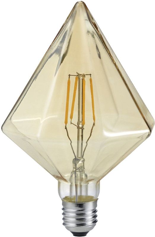 Trion Krolin - LED Lamp - Amber - E27 Fitting - 4W - Warm Wit 2700K - Aluminium